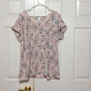 Motherhood maternity shirt size large flowers pink nwt